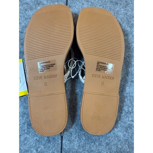 Steve Madden Spice SPCE01S1 Womens 8 Slide Silver Bling Rhinestone Casual Sandal - Picture 3 of 5